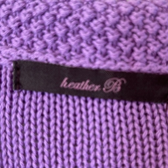 NWT Heather B lilac button-down sweater V-neck Long sleeve textured knit size S - Picture 3 of 13
